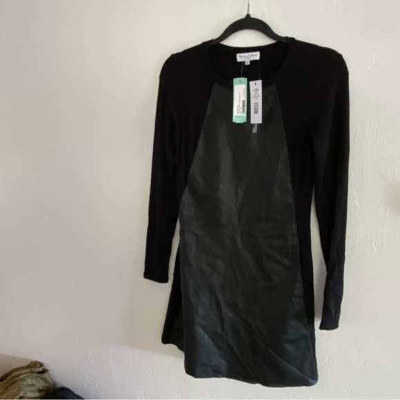 Michael Stars Shantelle Leather Panel Dress - Picture 5 of 7